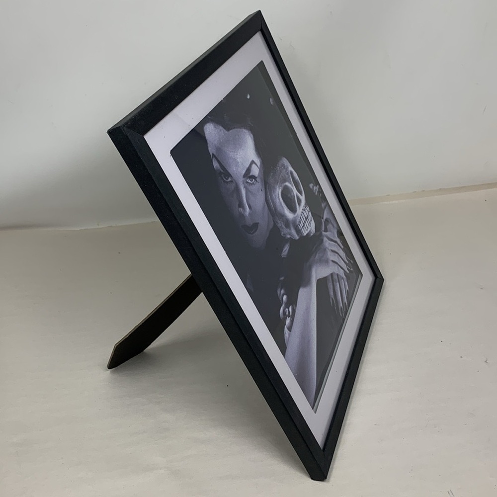 2 Vampira with skull heads Black and White Halloween Art Prints goth decor new - Picture 16 of 17